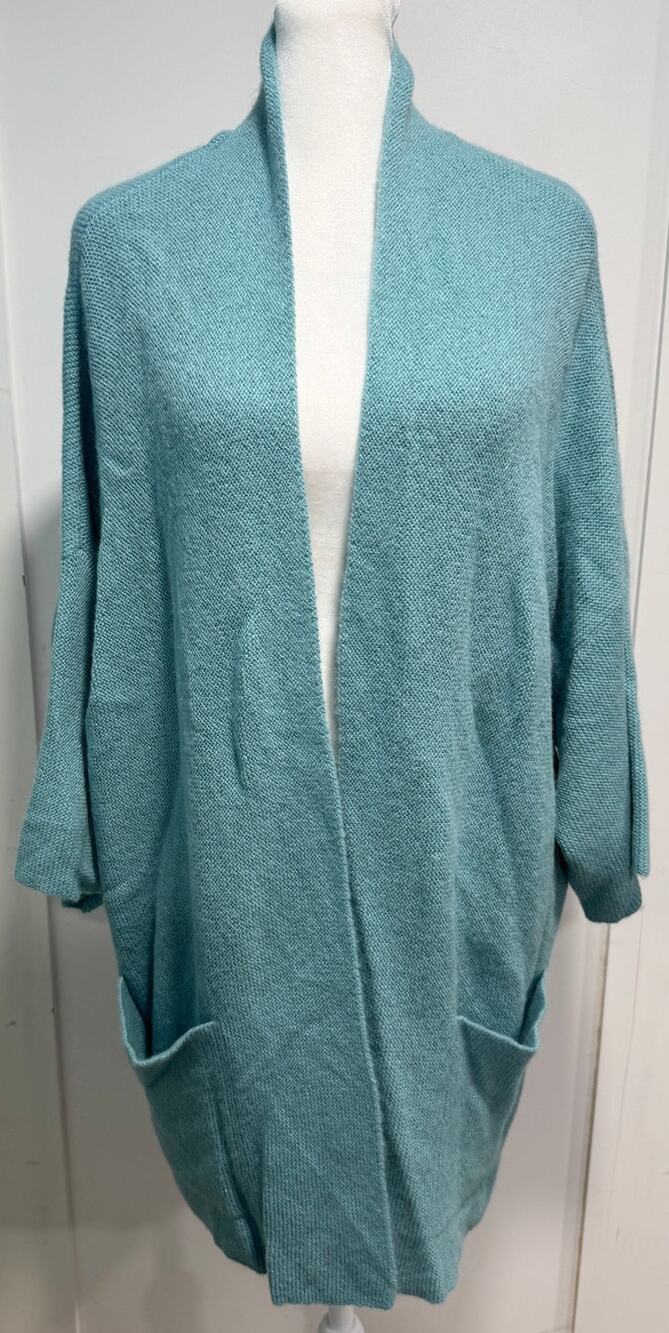 PERUVIAN CONNECTION Royal Alpaca Open Long Cardigan Sweater Size XXL